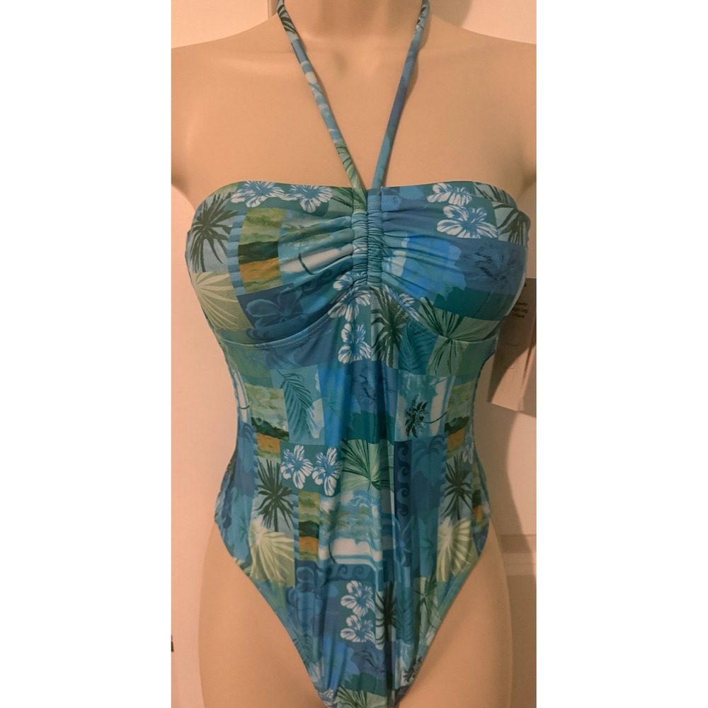 NWT No Boundaries Beach Theme 1-Pc Swimsuit Cheeky High Leg XS (0-2)